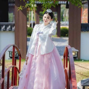 Hanbok hàn quốc hồng cao cấp cho thuê