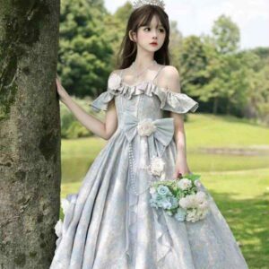 Váy công chúa lolita quý tộc bản xanh